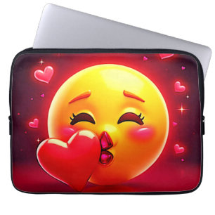 Kyss Emoji: Kärlek och Hjärtans Konst Laptop Fodral