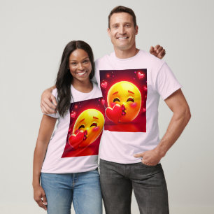 Kyss Emoji: Kärlek och Hjärtans Konst T Shirt