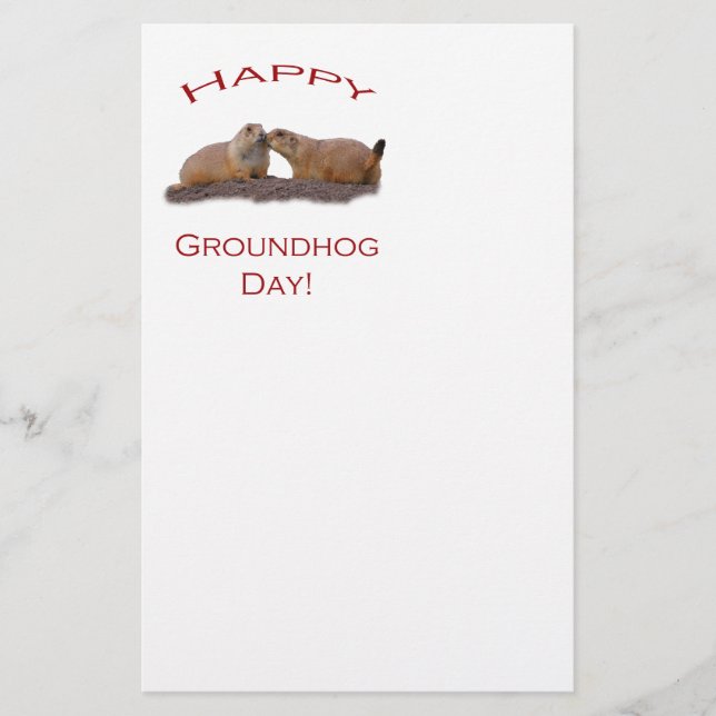 Kyss för Groundhog dag Brevpapper (Framsida)