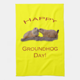Kyss för Groundhog dag Kökshandduk