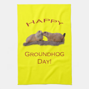Kyss för Groundhog dag Kökshandduk