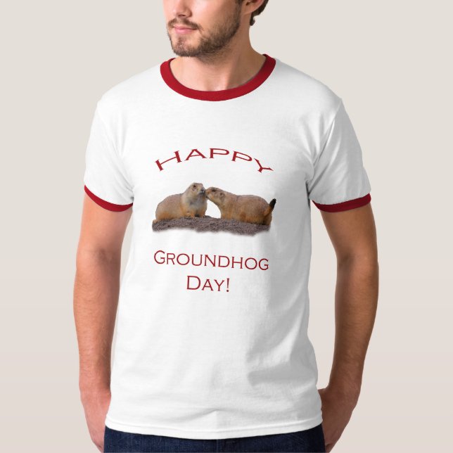 Kyss för Groundhog dag T-shirt (Framsida)