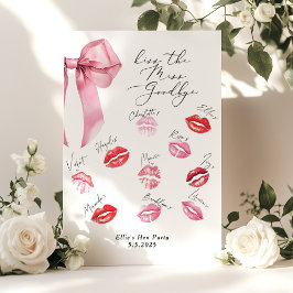 Kyss fröken Adjö Rosa Bow Hen party Poster