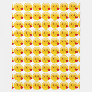 Kyss-Hjärta emoji Fleecefilt