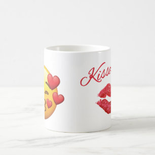 Kyss-/hjärtaemoji Kaffemugg
