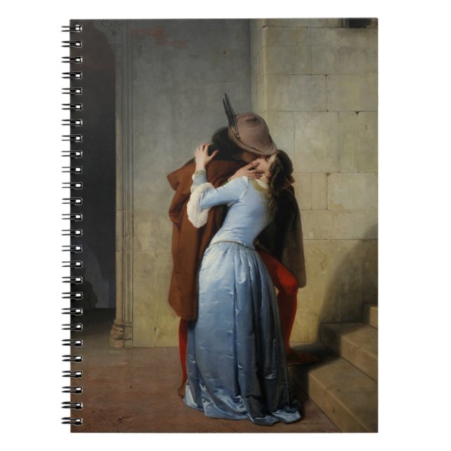 Kyss i Blue Satin Francesco Hayez 1859 Anteckningsbok (Framsidan)