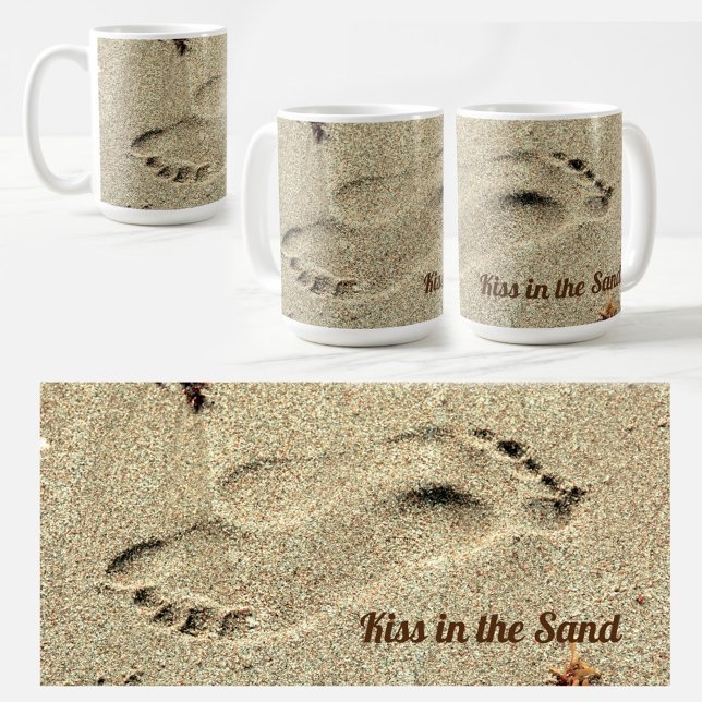 Kyss i Sand Beach Kaffemugg (Skapare uppladdad)