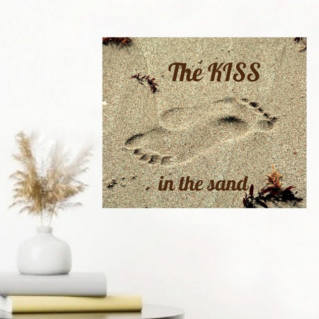 Kyss i Sand Footprint in Sand Poster (Skapare uppladdad)