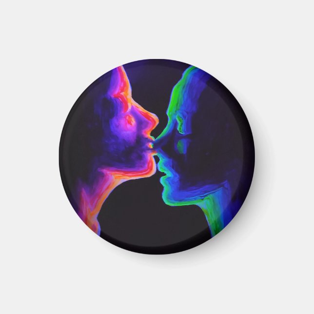 Kyss i ultraviolett ljus magnet (Framsidan)