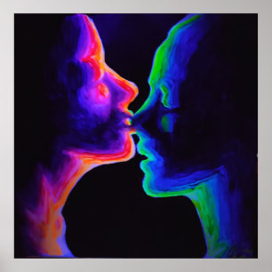 Kyss i ultraviolett ljus poster