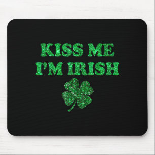 Kyss irländska roliga män kvinnor barn st patricks musmatta