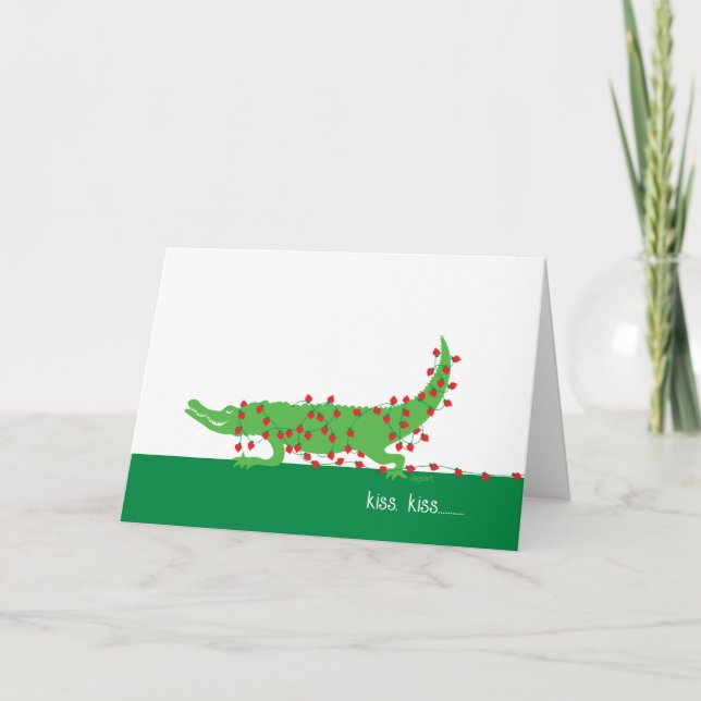 Kyss, Kiss Gator Valentine Card Helgkort (Framsida)