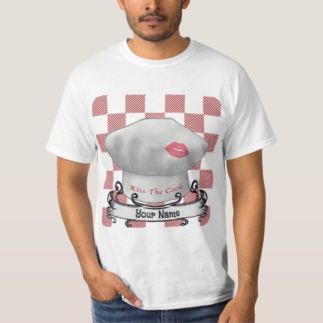 Kyss Köksmästaren kock t-shirt (Framsida)