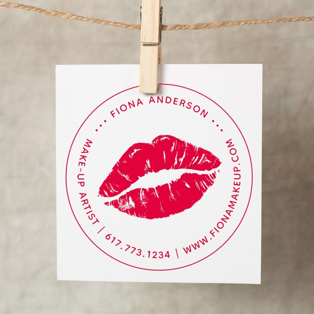 Kyss Läpp Smink Artist Självfärgande Stämpel (Kiss Lip Make-up Artist Self-inking Stamp)