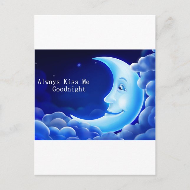 Kyss mig alltid bra kväll vykort (Framsida)