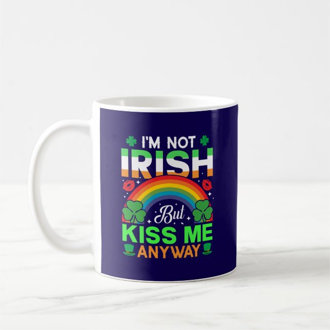 kyss mig ändå irish humor design-63942 kaffemugg (Vänster)
