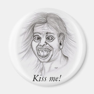 Kyss mig! - Bleistiftzeichnung Magnet