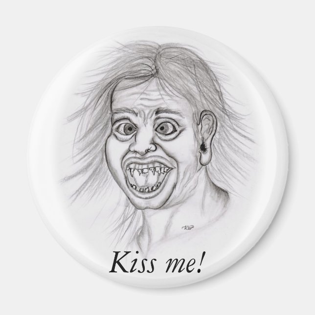 Kyss mig! - Bleistiftzeichnung Magnet (Framsidan)