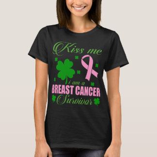Kyss Mig Bröstcanceröverlevare St Patrick Dag Pres T Shirt