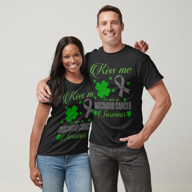 Kyss Mig Carcinoid Cancer Överlevare St Patrick Da T Shirt (Unisex)