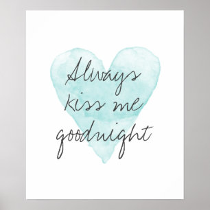Kyss mig godnatt poster med teckning.