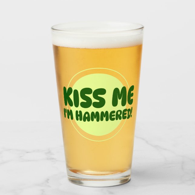 Kyss mig, jag är berusad! Glas Pint Glas (Framsida fylld)