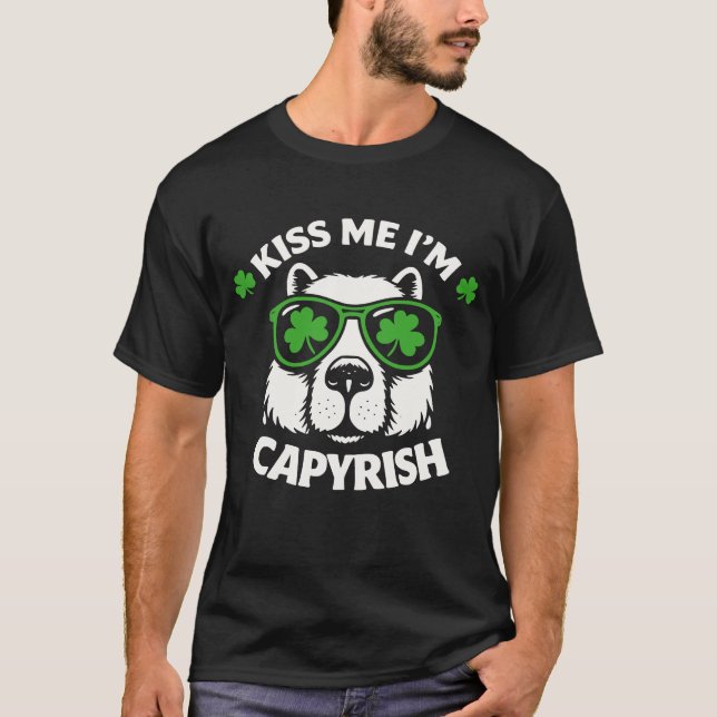 Kyss mig, jag är capyrisk St. Patricks dag Capybar T Shirt (Framsida)