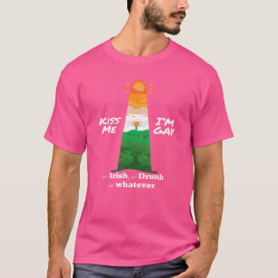 Kyss Mig Jag Är Gay Eller Iren Eller Berusad Kvinn T Shirt