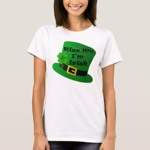Kyss mig, jag är irländsk damt-shirt t-shirt