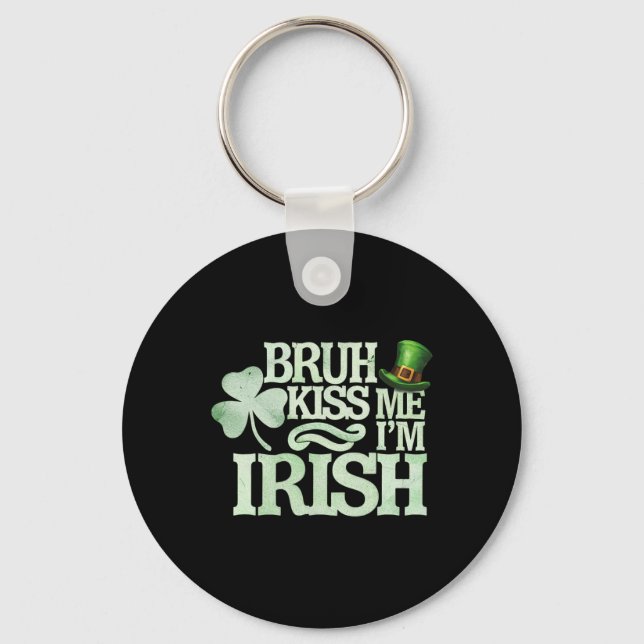 Kyss Mig, Jag Är Irländsk Rolig St. Patrick Dag Nyckelring (Framsida)