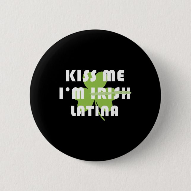 Kyss mig, jag är irländsk Shamrock St Patricks Day Knapp (Framsida)