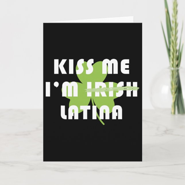 Kyss mig, jag är irländsk Shamrock St Patricks Day Kort (Framsida)