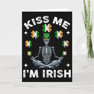 Kyss mig, jag är irländsk skelett St. Patrick's Da Kort