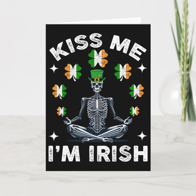 Kyss mig, jag är irländsk skelett St. Patrick's Da Kort (Framsida)