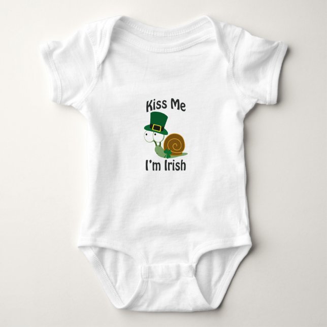 Kyss mig, jag är irländsk snigel t shirt (Framsida)