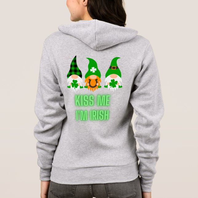 Kyss mig, jag är irländsk St. Patricks dag Gnome S T Shirt (Baksida)