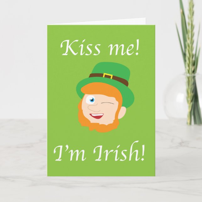 Kyss mig, jag är irländsk St. Patricks dag Kort (Framsida)