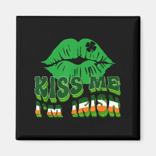 Kyss mig jag är irländsk St. Patricks dag Läppar & Magnet