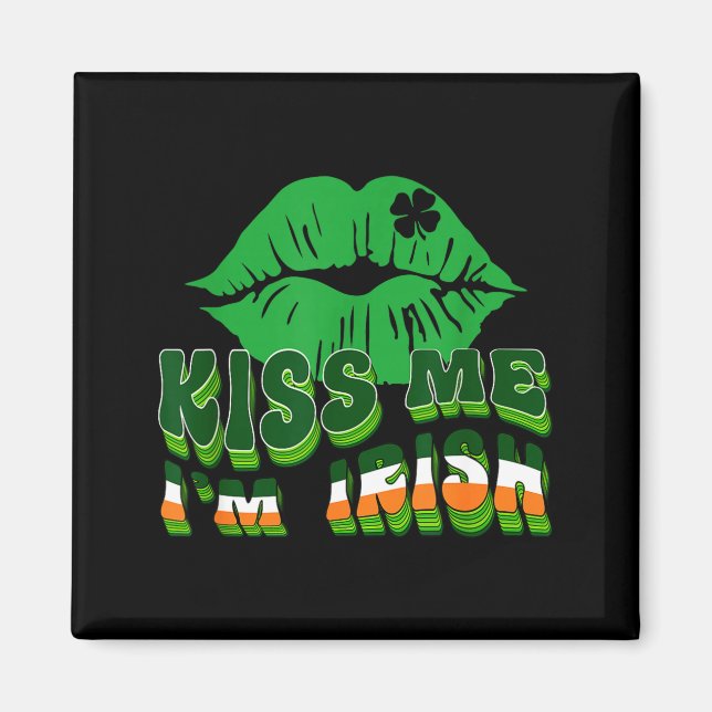Kyss mig jag är irländsk St. Patricks dag Läppar & Magnet (Framsidan)
