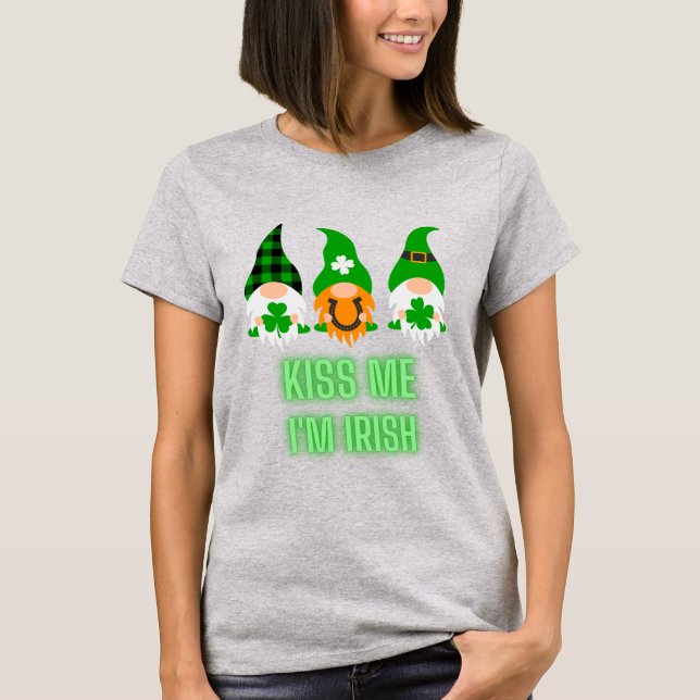 Kyss mig, jag är irländsk St. Patricks dag Tomte S T Shirt (Framsida)