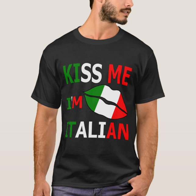 Kyss mig, jag är italiensk t-shirt (Framsida)
