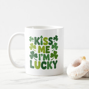 Kyss mig, jag är Lucky Festive St. Patrick's Day Kaffemugg