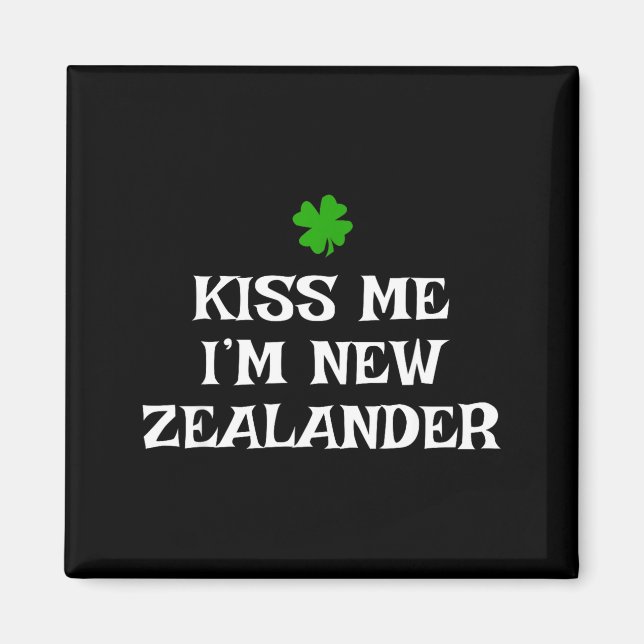 Kyss mig, jag är nyzeeländare St. Patrick's Day ir Magnet (Framsidan)