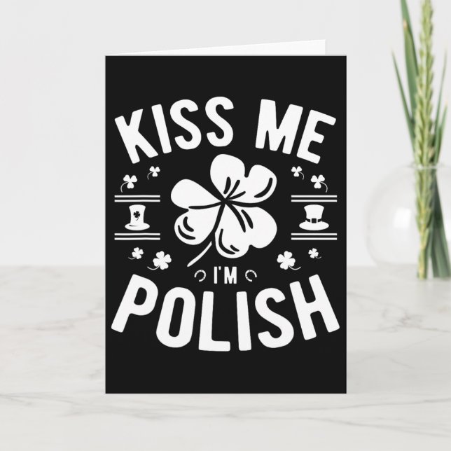 Kyss mig, jag är polack St. Patricks dag  Kort (Framsida)