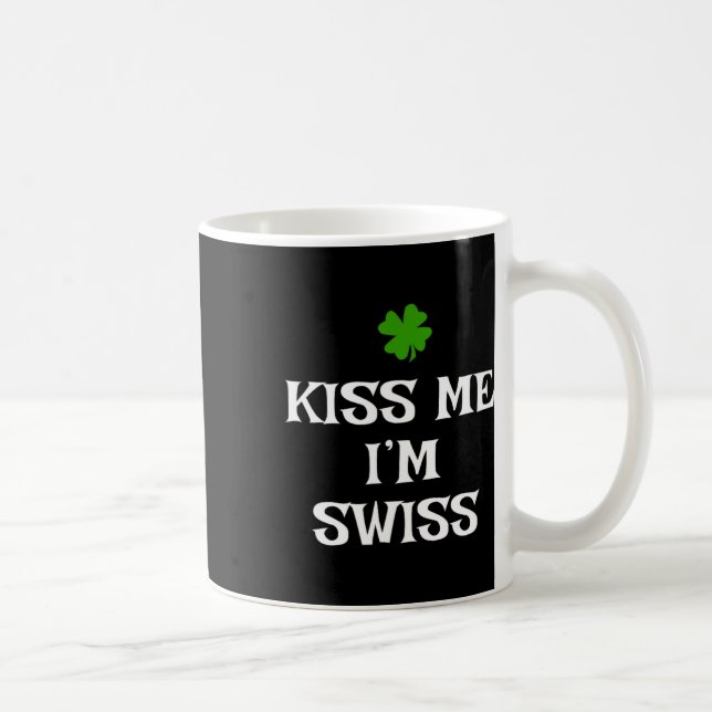 Kyss mig, jag är schweizisk St. Patricks dag irlän Kaffemugg (Höger)