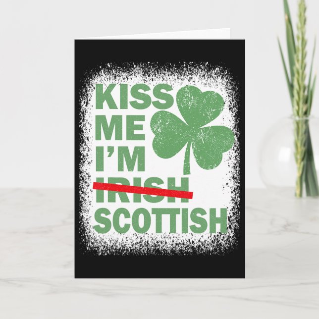 Kyss mig, jag är skotsk rolig St. Patricks dag Sco Kort (Framsida)