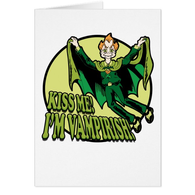 Kyss mig! Jag är Vampirish! Hälsningskort (Framsidan)