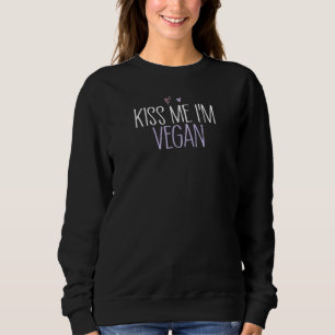 Kyss mig, jag är vegan, mamma, söt färgad hjärta t shirt