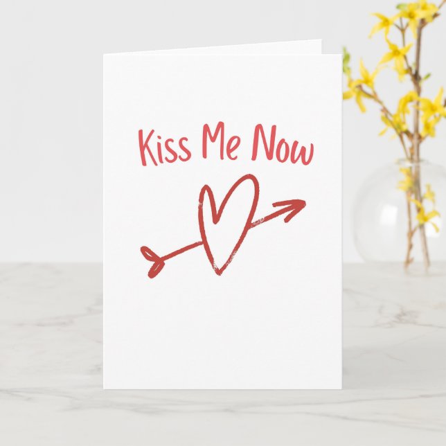 Kyss Mig Nu Djärv Romantisk Kärlek Kort (Gul blomma)