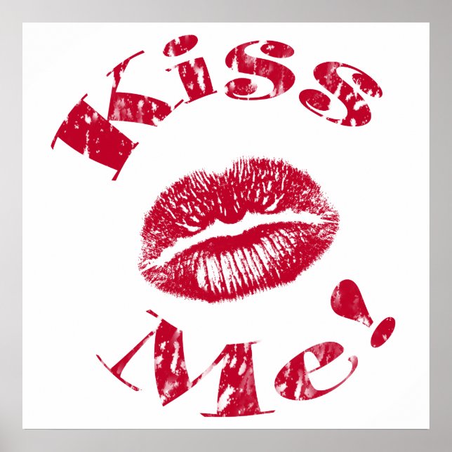 Kyss mig! Red Läppar Poster (Framsidan)